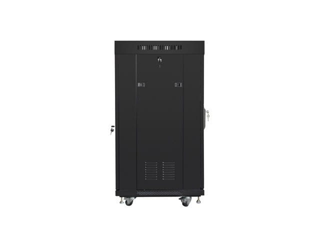 Lanberg Szafa stojąca 19 cali 22U 600x600 drzwi perforowane LCD (Flat pack) V2 czarna