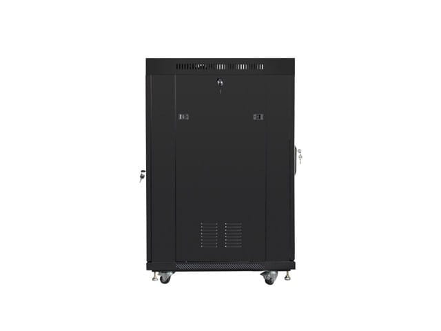 Lanberg Szafa stojąca 19 cali 22U 600x800 drzwi szklane LCD (flat pack) v2 czarna