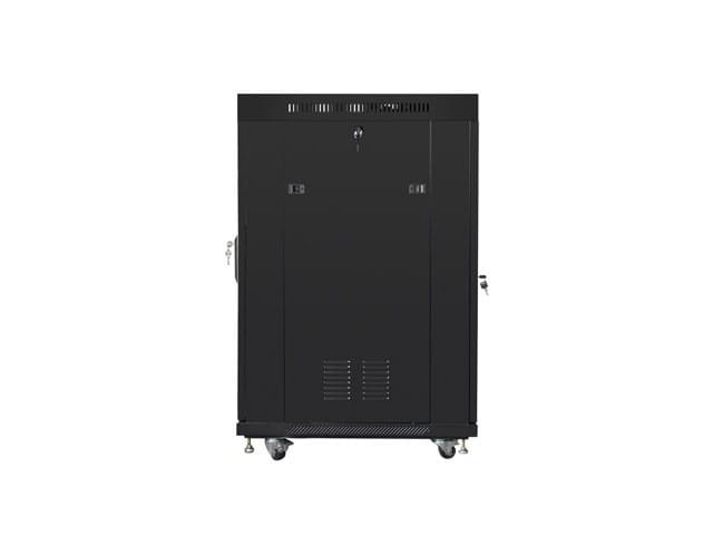 Lanberg Szafa stojąca 19 cali 22U 600x800 drzwi szklane LCD (flat pack) v2 czarna