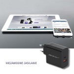 Qoltec Ładowarka sieciowa | 63W | 5-20V | 1.5-3A | USB typ C PD |       USB QC 3.0 | Czarna