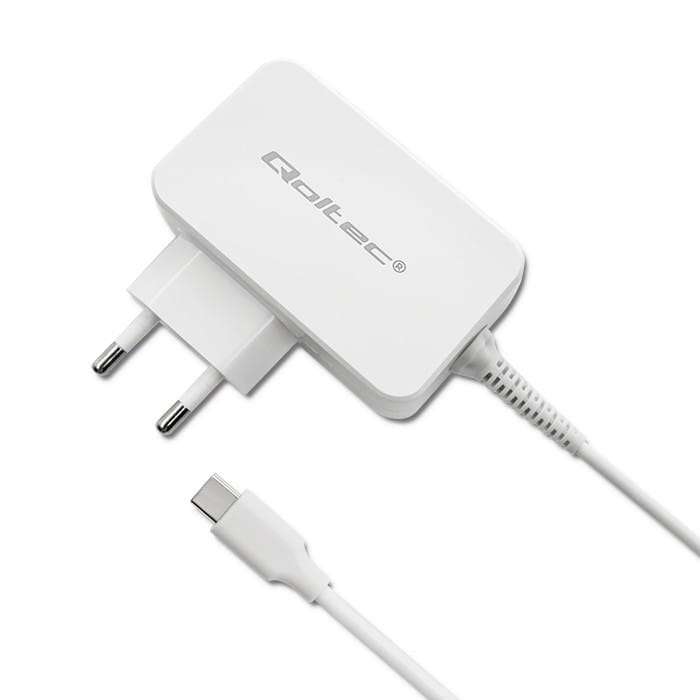 Qoltec Zasilacz sieciowy 65W | 5-20.3V | 2-3.25A | USB typ C | PD |     Biały