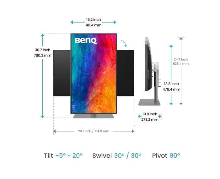 Benq Monitor 31.5 cala PD3225U  LED 5ms/2K/2000:1/HDMI/Czarny