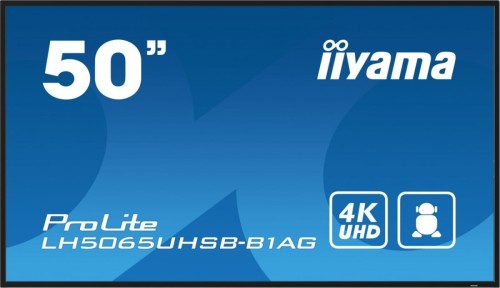 IIYAMA Monitor 50 cali LH5065UHSB-B1 AG, 24/7, VA, ANDROID 11, 4K, 800cd, iiSignage2, SDM, 2x HDMI, DP, 2x USB,2x 10W, RJ45, WiFi, 4/32GB, PION/POZIOM