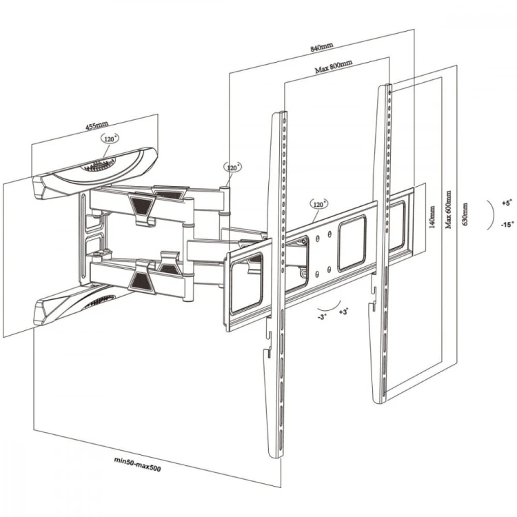 Maclean Uchwyt do TV 43-100'' 80kg MC-423