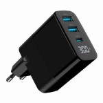 Gembird Ładowarka GaN 2xA 1xC LCD 30W PD QC3.0 czarna