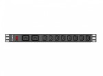 Lanberg Listwa zasilająca Rack PDU 19 cali 1U 16A 2X C19 8X IEC C13 czarny C20