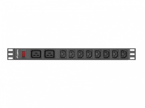 Lanberg Listwa zasilająca Rack PDU 19 cali 1U 16A 2X C19 8X IEC C13 czarny C20