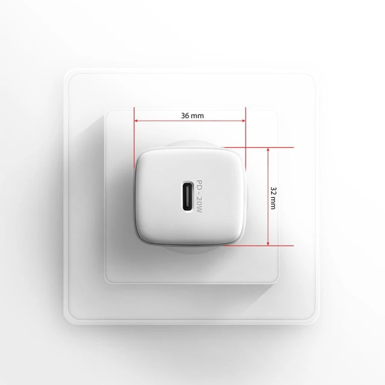 AXAGON ACU-PD20W Ładowarka sieciowa PD 20W, 1x port USB-C, PD3.0/QC3.0/AFC/FCP/Apple Biała