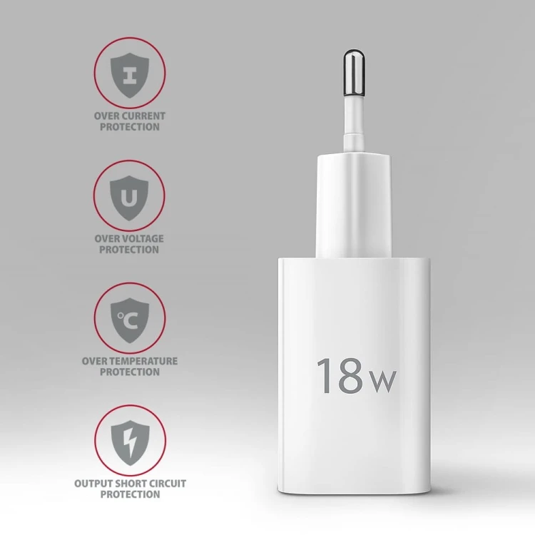 AXAGON ACU-QC18W Ładowarka sieciowa QC 18W, 1x port USB-A, QC3.0/AFC/FCP/SMART Biała