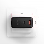 AXAGON Ładowarka sieciowa ACU-DPQ100  GaN 100W, 3x port (USB-A + dual USB-C) PD3.0/QC4+/PPS/Apple Czarna