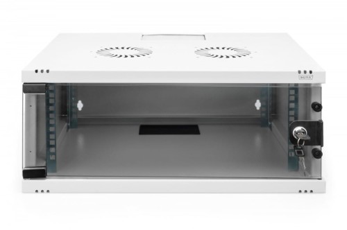 Digitus Szafa sieciowa wisząca 19" 4U, SOHO 241 x 540 x 400 mm, nośność 60kg, drzwi szyba, niezłożona, Szara