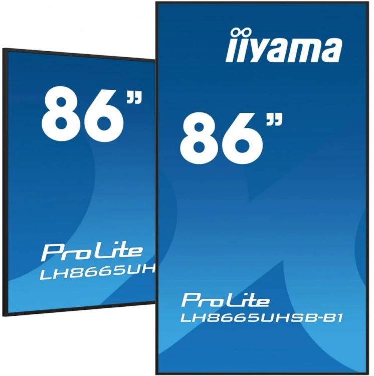 IIYAMA Monitor 86 cali LH8665UHSB-B1, 24/7, IPS, ANDROID 11, 4K, 800cd, iiSignage2, SDM, 2x HDMI, DP, 2x USB,2x 10W, RJ45, WiFi, 4/32GB, PION/POZIOM,