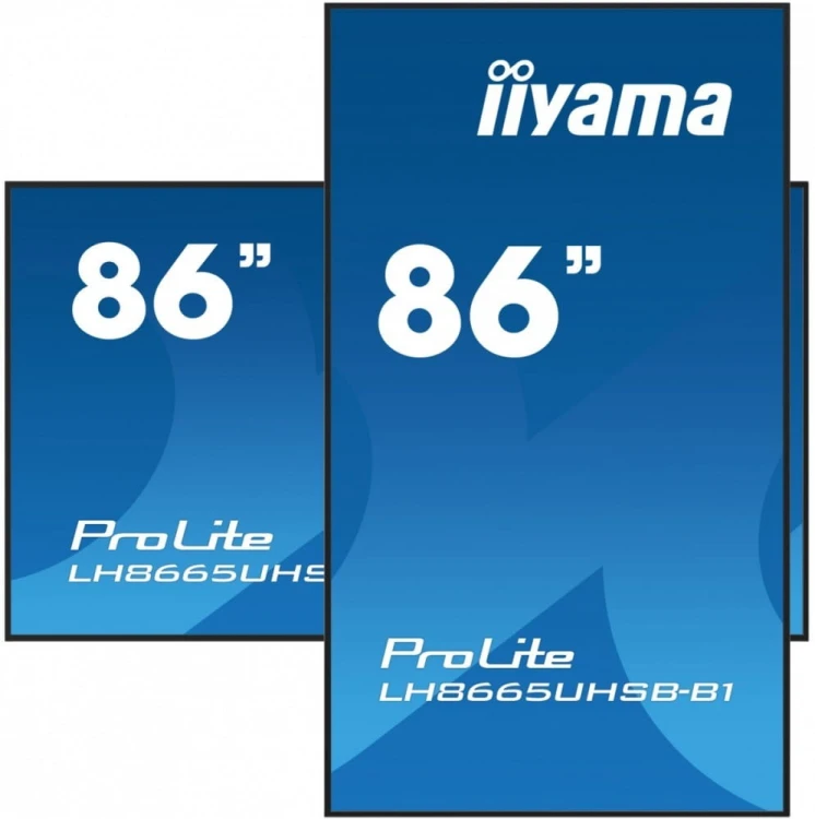 IIYAMA Monitor 86 cali LH8665UHSB-B1, 24/7, IPS, ANDROID 11, 4K, 800cd, iiSignage2, SDM, 2x HDMI, DP, 2x USB,2x 10W, RJ45, WiFi, 4/32GB, PION/POZIOM,