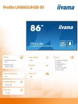 IIYAMA Monitor 86 cali LH8665UHSB-B1, 24/7, IPS, ANDROID 11, 4K, 800cd, iiSignage2, SDM, 2x HDMI, DP, 2x USB,2x 10W, RJ45, WiFi, 4/32GB, PION/POZIOM,