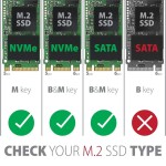 AXAGON EEM2-GTS2 Obudowa zewnętrzna aluminiowa bezśrubowa USB-C 3.2 Gen 2 M.2 NVMe & SATA SSD + USB-A - USB-C redukcja