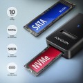 AXAGON ADM2-CM Adapter USB3.2 Gen 2 M.2 NVMe/SATA SSD 10cm USB-C cable