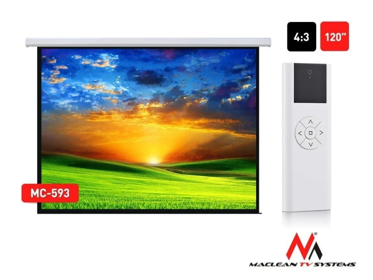 Maclean Ekran projekcyjny elektryczny MC-593 120" 240x180  4:3 ściana lub sufit