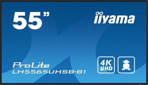 IIYAMA Monitor 55 cali LH5565UHSB-B1, 24/7, IPS, ANDROID 11, 4K, 800cd, iiSignage2, SDM, 2x HDMI, DP, 2x USB,2x 10W, RJ45, WiFi, 4/32GB, PION/POZIOM,