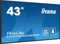 IIYAMA Monitor 43 cale LH4365UHSB-B1 24/7, IPS, ANDROID 11, 4K, 800cd, iiSignage2, SDM, 2x HDMI, DP, 2x USB,2x 10W, RJ45, WiFi, 4/32GB, PION/POZIOM, 4