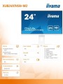 IIYAMA Monitor 24 cale XUB2497HSN-W2 IPS, USB-C Dock, HDMI, DP, 300cd, Pivot, HAS, biały /5y/
