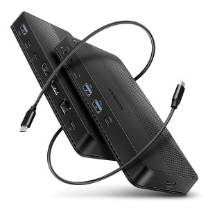 AXAGON HMC-U4 Wieloportowy hub USB 12in1, USB 4.0 40Gbps, 3x USB-A, 2x USB-C, GLAN, HDMI 8K, DP 8K, PD 100W, HQ audio 24bit, UHS II SD/microSD, 80cm U