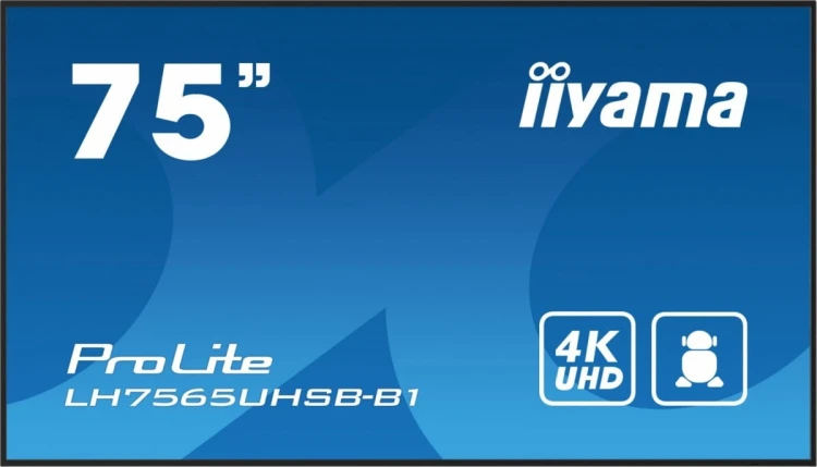 IIYAMA Monitor 75 cali LH7565UHSB-B1, 24/7, IPS, ANDROID 11, 4K, 800cd, iiSignage2, SDM, 2x HDMI, DP, 2x USB,2x 10W, RJ45, WiFi, 4/32GB, PION/POZIOM,