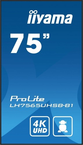 IIYAMA Monitor 75 cali LH7565UHSB-B1, 24/7, IPS, ANDROID 11, 4K, 800cd, iiSignage2, SDM, 2x HDMI, DP, 2x USB,2x 10W, RJ45, WiFi, 4/32GB, PION/POZIOM,
