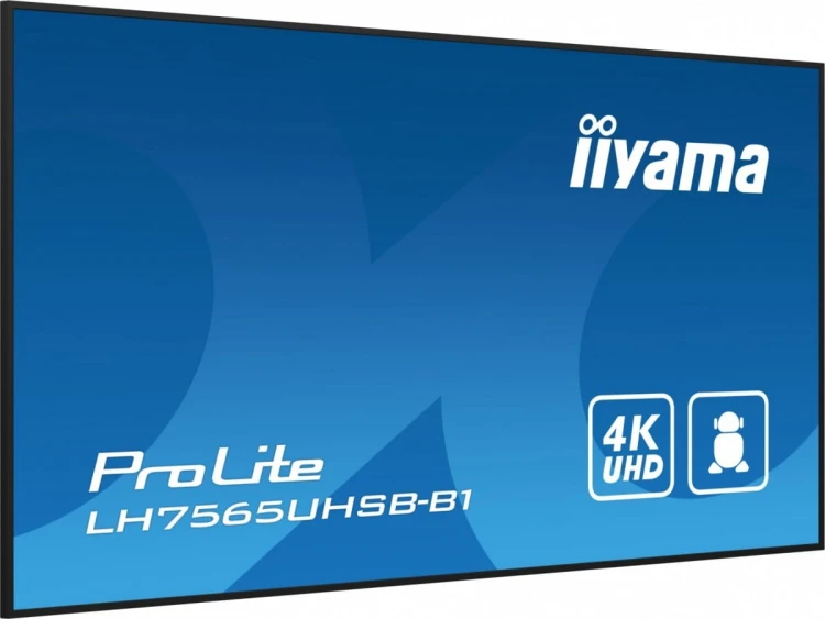 IIYAMA Monitor 75 cali LH7565UHSB-B1, 24/7, IPS, ANDROID 11, 4K, 800cd, iiSignage2, SDM, 2x HDMI, DP, 2x USB,2x 10W, RJ45, WiFi, 4/32GB, PION/POZIOM,