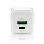 everActive Ładowarka sieciowa GaN 1X USB, 1X USB-C 20W QC3.0 Biała