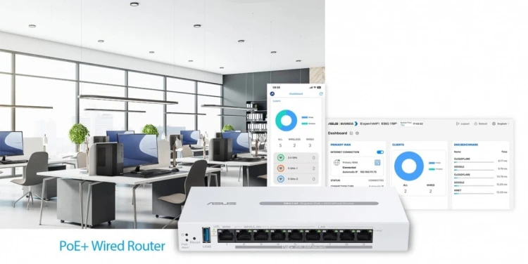 Asus Router VPN EBG19  PoE+ 9-port