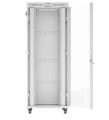 Lanberg Szafa stojąca rack 19 cali 42U 800x1000 szara drzwi szkalne flat pack