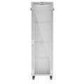 Lanberg Szafa stojąca rack 19 cali 42U 600x800 szara drzwi szklane flack pack
