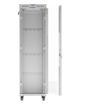 Lanberg Szafa stojąca rack 19'' 42U 600x800 szara drzwi szklane flack pack