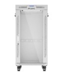 Lanberg Szafa stojąca rack 19'' 22U 600x800 szara drzwi szklane LCD flack pack