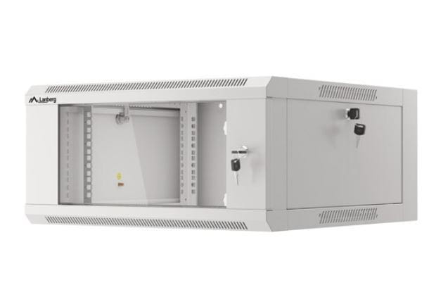 Lanberg Szafa instalacyjna rack wisząca 19 cali 4U 600 szara drzwi szkalne (złożona)