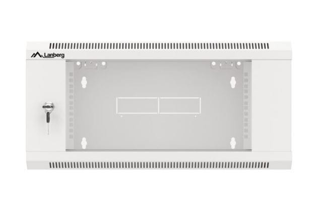 Lanberg Szafa instalacyjna rack wisząca 19 cali 4U 600 szara drzwi szkalne (złożona)