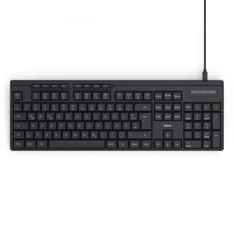 Hama Klawiatura CK-200 przewodowa Czarna