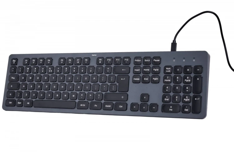 Hama Klawiatura CK-400 przewodowa Czarno-szara