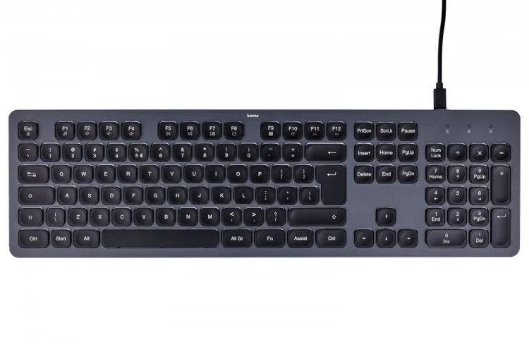 Hama Klawiatura CK-400 przewodowa Czarno-szara