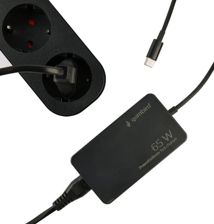 Gembird Ładowarka uniwersalna 65W USB-C FC czarna