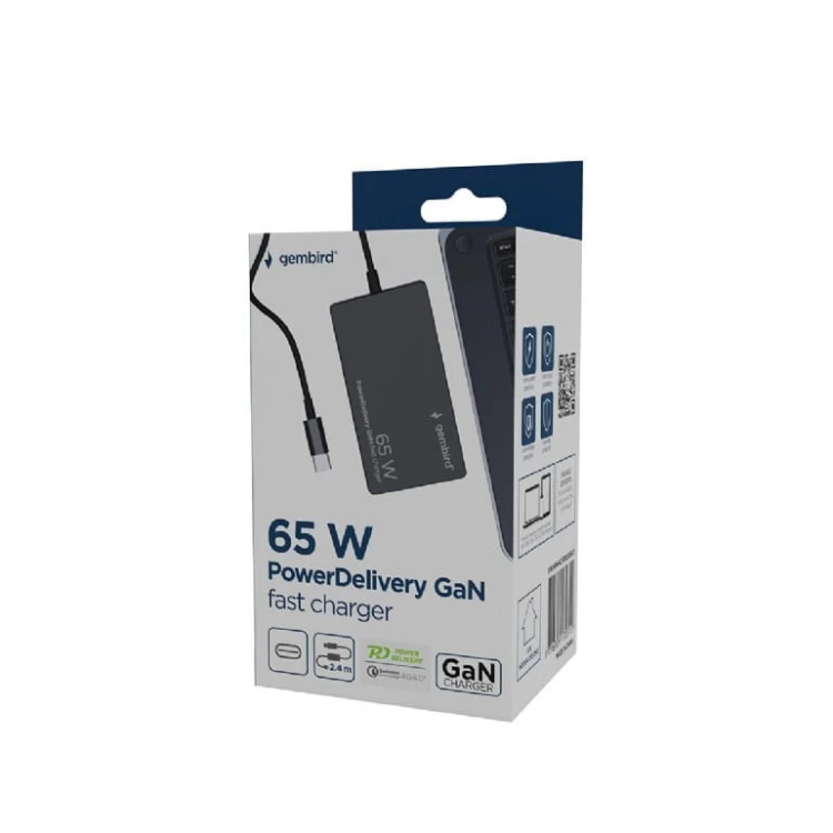 Gembird Ładowarka uniwersalna 65W USB-C FC czarna