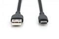 Digitus Kabel połączeniowy silikonowy USB-A - USB-C, USB 2.0 60W, 1m Czarny