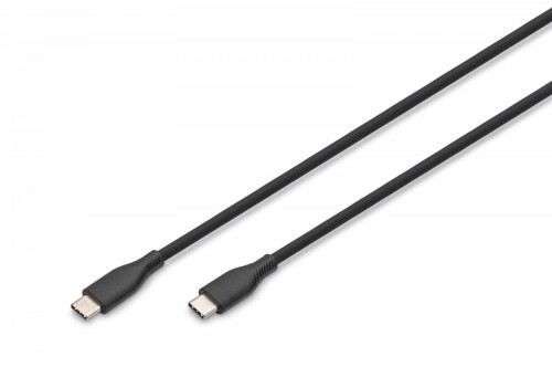 Digitus Kabel połączeniowy silikonowy USB-C - USB-C, USB 2.0 60W, 0,5m Czarny