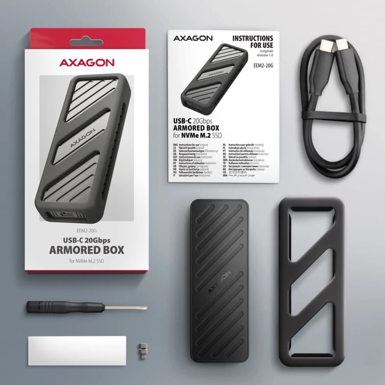 AXAGON EEM2-20G Obudowa zewnętrzna aluminiowa USB-C 3.2 Gen 2 M.2 NVMe SSD 20Gbps