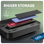 AXAGON HMC-UFO Wieloportowy hub USB 9in1, 10Gbps, 2x USB-A, HDMI 4K/60Hz, M.2 NVMe/SATA, audio, PD 100W, SD/microSD, GLAN, 65cm USB-C kabel