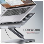 AXAGON HMC-STND Stojak z wieloportowy hub Aluminiowy 7in1, 5Gbps, do 10"-16" cali laptopów, nastawny, 3x USB-A, HDMI 4K/60Hz, GLAN, PD 100W, 60cm USB-