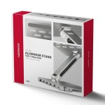 AXAGON HMC-STND Stojak z wieloportowy hub Aluminiowy 7in1, 5Gbps, do 10"-16" cali laptopów, nastawny, 3x USB-A, HDMI 4K/60Hz, GLAN, PD 100W, 60cm USB-