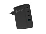 Natec Ładowarka sieciowa Ribera GAN 3xUSB-C + 1x USB-A 100W czarna