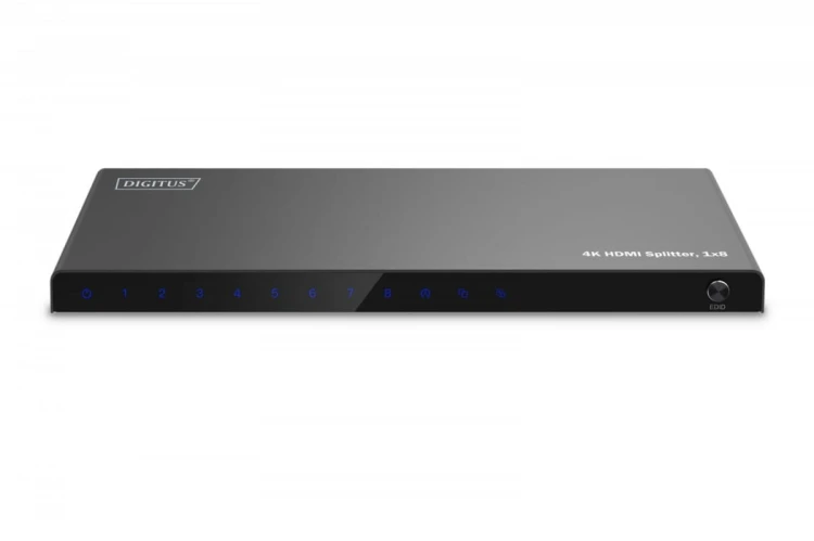 Digitus Rozdzielacz/Splitter HDMI 1x8, 4K/60Hz UHD z HDR, 18 Gbps, HDCP 2.2, EDID
