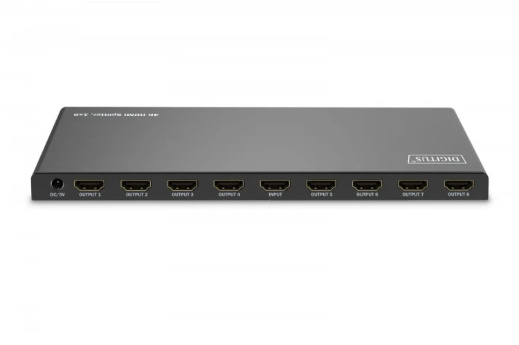 Digitus Rozdzielacz/Splitter HDMI 1x8, 4K/60Hz UHD z HDR, 18 Gbps, HDCP 2.2, EDID